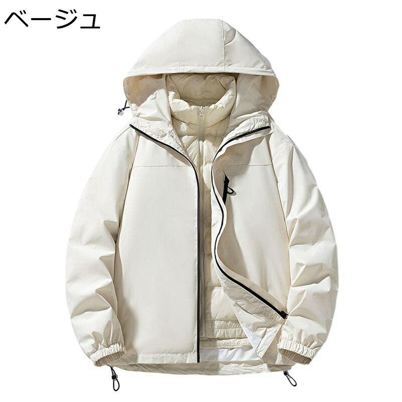 3-インチ-1落ち込む 落ち込む上衣 落ち込む厚地の外套 メンズ レディース 冬服 朦朦たる 防寒 生あたたかい 防風性 防寒厚地の外套 ボンネット付き添い人 衣嚢 無地 ゆったり 格好のいい カッコイイ アウトドア 通い 通学 渡航 バン毛布 メンズファッション-コート・ジャケット