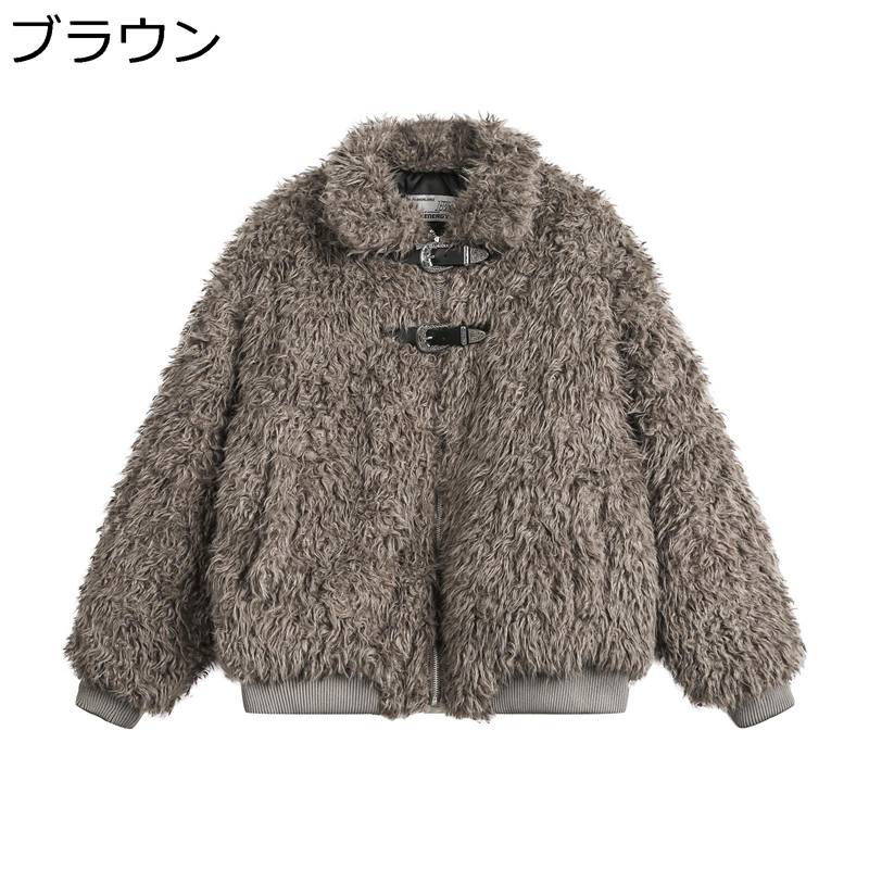 フェイクファーコート 獣の皮厚地の外套 ジッパー付き添い人 胴締め付き添い人 毛革厚地の外套 メンズ ボア上衣 アウター 上衣 ルース 秋冬着 遊撃手丈 生あたたかい もこもこ 上衣 心地好い