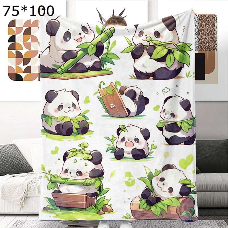 もこもこ毛布 パンダ柄 ハーフケット フランネルブランケット プリント シングル 厚手 ふわとろ毛布 モコモコ毛布 肩掛け 可愛い 秋冬掛け毛布 膝掛け ソフト ふわふわ毛布 春夏秋冬 軽くて暖かい毛布 昼寝ケット