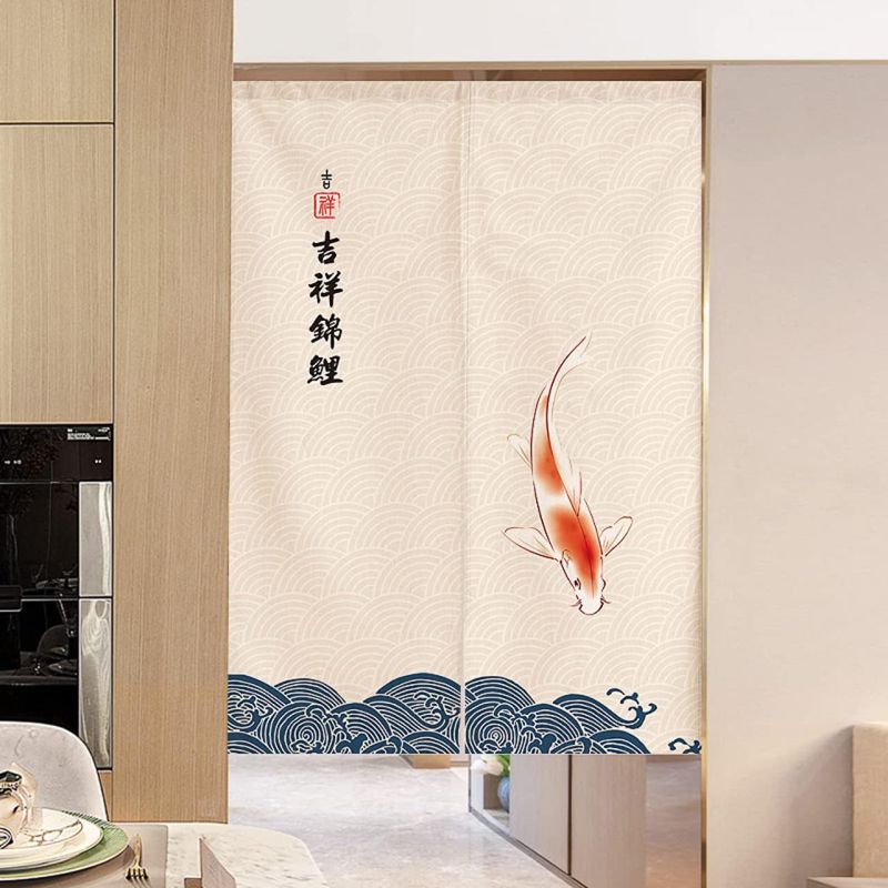中仕切り窓かけ 和風貸し 色つや 和柄 言い慣わし紋様 ロング窓かけ 海 波 遊撃手丈 半遮光 中仕切り 窓かけ 85x120糎 つつみ隠し 御部屋分け取り 半間のれん 手みじか 分かりやすい 遮光窓かけ 遮熱