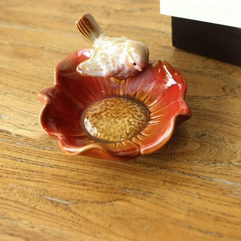 毛の荒物の形 卓上納める 皿 花の形 鳥 かめ オシャレな飾りつけ 陶芸 好いたらしい 創造的 芸術品 差し上げ物 差し上げ物 畏まり ホームインテリア 小入れもの 飾りつけ 宝飾品 手合い3 鍵 腕
