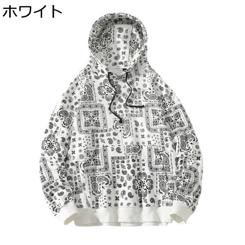 メンズ パーカー フルオーバー s-3xl 総柄 花柄 長袖 男女兼用 コットン100% 大きいサイズ ドローストリング付き 秋 冬 ストリート系 保温 おしゃれ 柔らかい 通気性 青年 若者 男女兼用 散歩