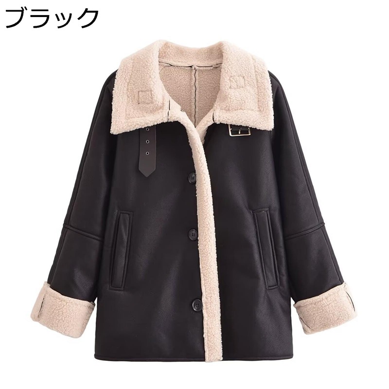 レザージャケット レディース コート 革ジャン 長袖 春秋冬 ボタン付き 個性 ストリート ジャケット アウター 防寒 防風 厚手 ファッション ミディアム丈 通勤 通学 お出かけ 春秋