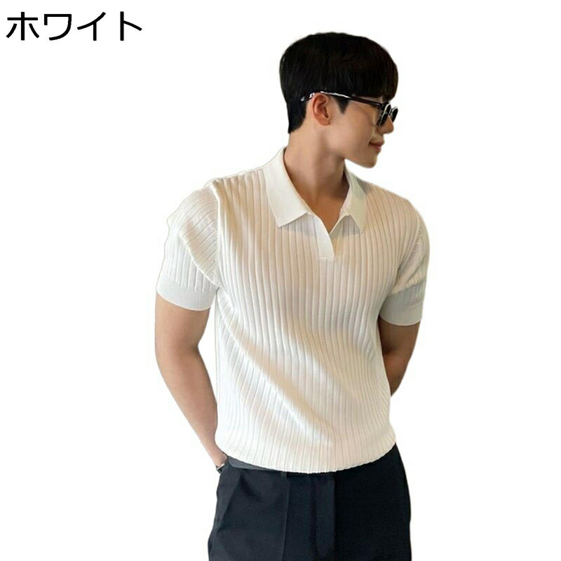ビジネスシャツ ポロシャツ メンズ ｔシャツ 半袖 夏 通気性 スリムフイット 無地 カッコイイ 韓国風 ニット シャツ ラペル 吸汗速乾 汗染み防止 通勤 通学 普段着 お出掛け