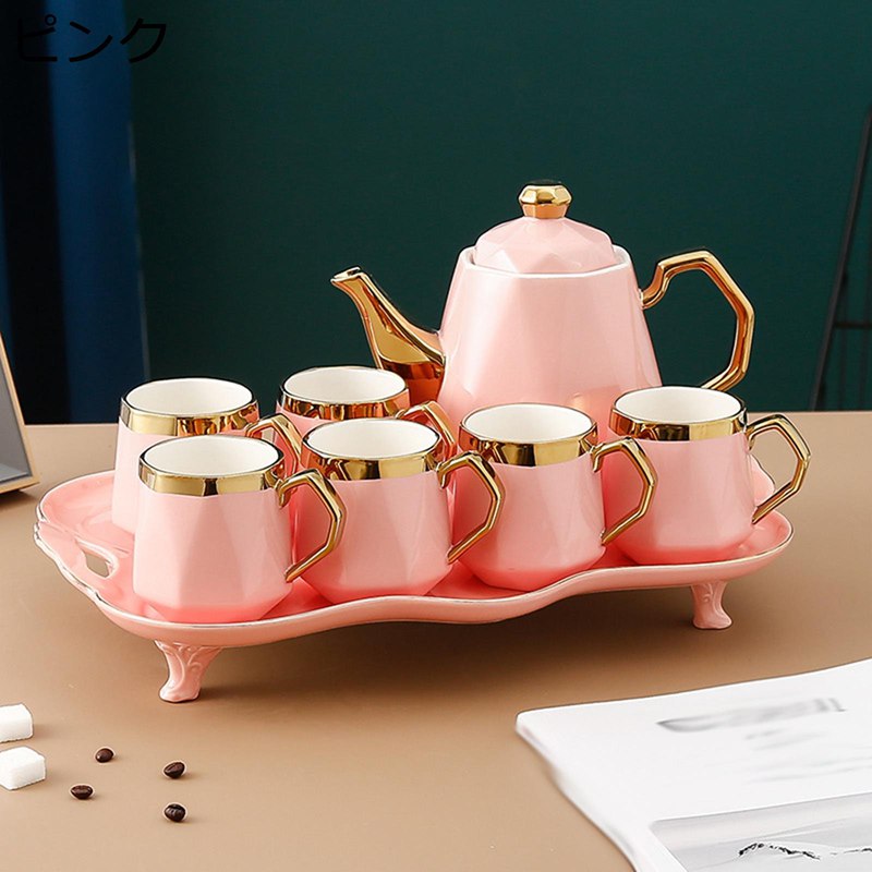 陶器 瀬戸ものお茶優勝杯仕掛ける 急須茶器 瀬戸もの製 お茶優勝杯とお茶お盆 身寄り用 茶器仕掛ける 洋風 紅茶の葉 花茶 珈琲 喫茶店 泊まり 飲食店 食器 お役目用 母の日 差し上げ物 営造祝賀会