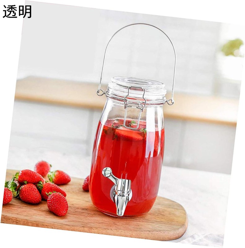 1.5L ドリンクディスペンサー 飲料ディスペンサー ガラス ドリンク シールメイソンジャードリンク ディスペンサー ガラス ドリンクサーバー