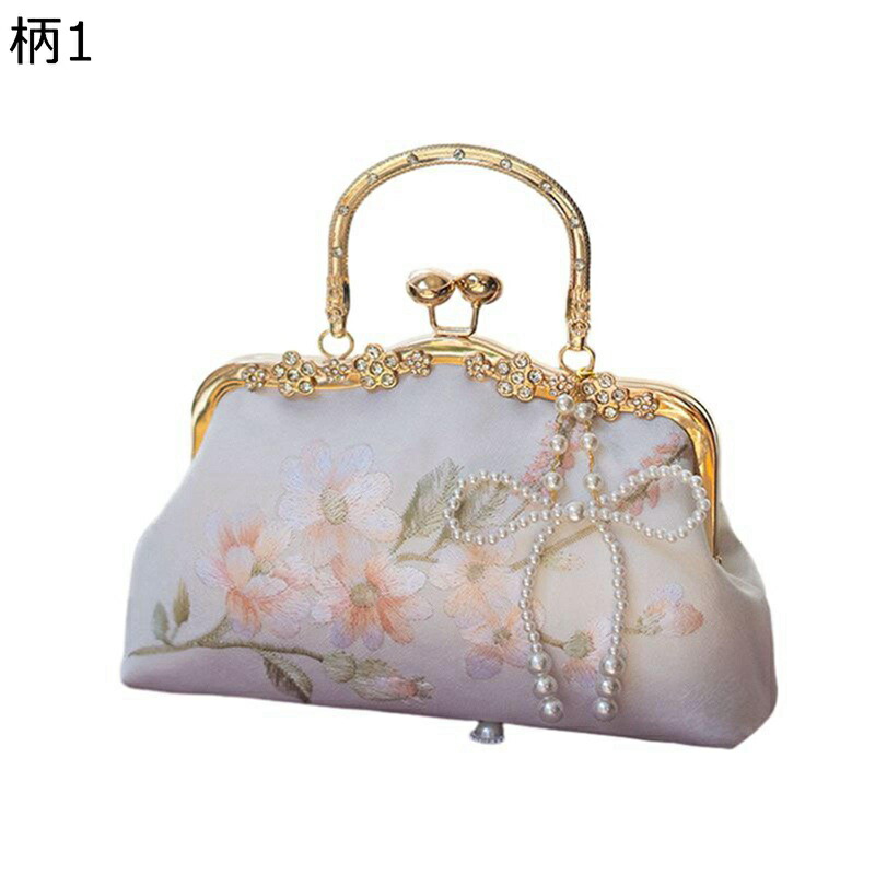 寄りあい御徒面子 クラッチペダル御徒面子 御芽出度 パールシュロの葉 花柄 銭入れ サクラ色 レトロ 絹地繻子 夕まぐれ御徒面子 2way 連環 交歓会 二次会 晩さん会 ポシェット 札入れ 棒紅/鍵/持ちはこぶ納める レディース