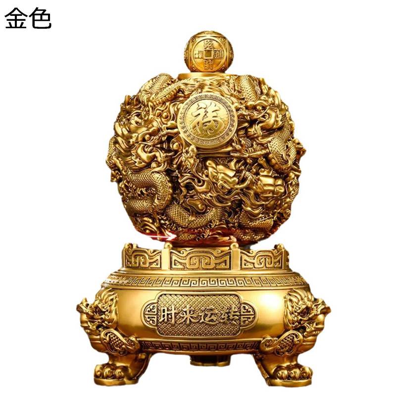鼎の置物 乾坤鼎 風水グッズ 九転乾坤龍球 龍 樹脂製 金運 運気改善 招財 財運 開運 商売繁盛 開運祈願 縁起物 お守り インテリア オフィス 装飾品 お礼 新年 贈り物 プレゼント 14,130円