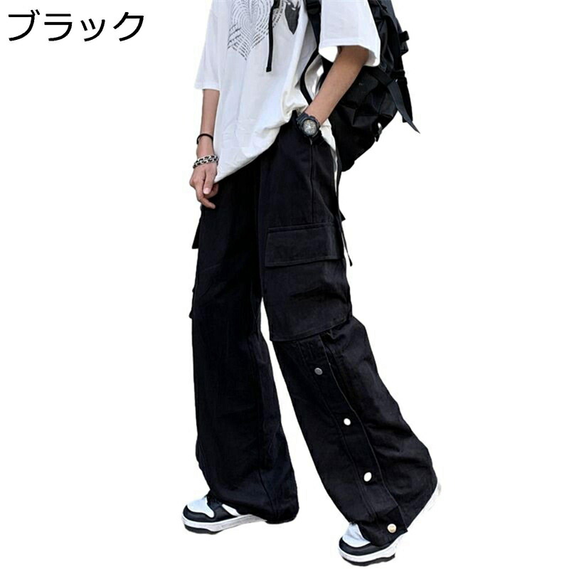 ワイドパンツ メンズ カーゴパンツ マルチポケット ゆったり ルーズシルエット ワイドパンツ 長ズボン 原宿系 ストリート カジュアル 作業着 バイク アウトドア レトロ かっこいい 春夏秋 4,376円
