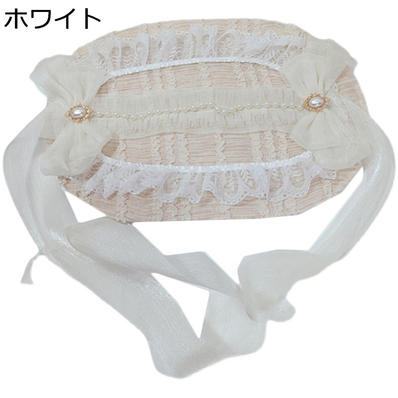 髪飾り ヘッドドレス ヘアアクセサリー Lolita ボンネットハット ボンネット帽子 白 パール レース刺繍 華麗 花嫁 キャップ ゴシック ゴスロリ かわいい スウィート 甘ロリ 姫様 レディース 舞台 撮影道具