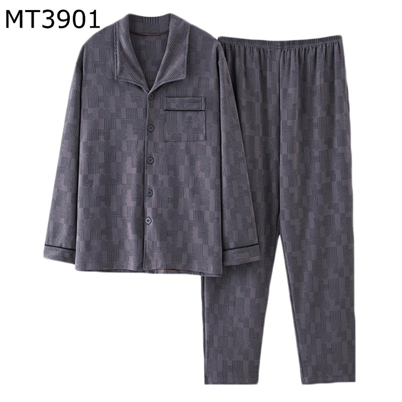 パジャマ 長袖 メンズ ルームウェア M-4XL 大きいサイズ 前開き 秋冬 上下セット カジュアル シンプル 寝巻き 紳士 男性用 ナイトウェア 部屋着 快適 吸汗 通気 お風呂上がり 旅行用 トラベル