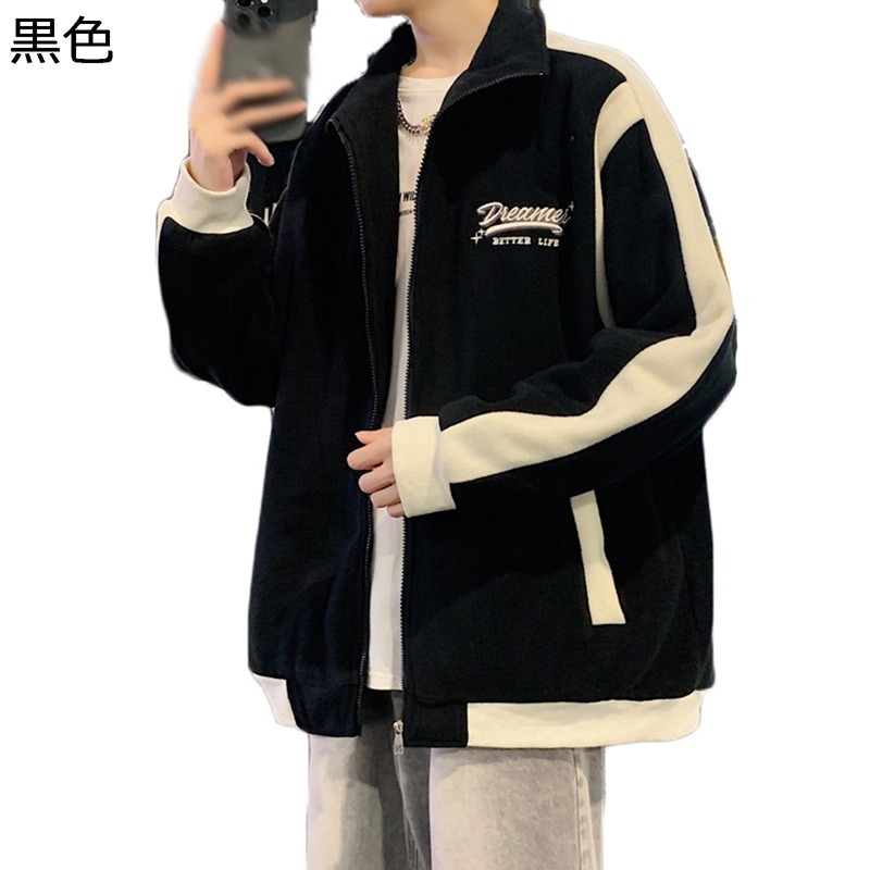 メンズジャケット フリースボア ジップアップブルゾン コート 秋服 冬服 厚手 ウインドブレーカー ジャンパー 裏起毛 モコモコ 着痩せ ゆったり カジュアル 防寒服 保温 防風