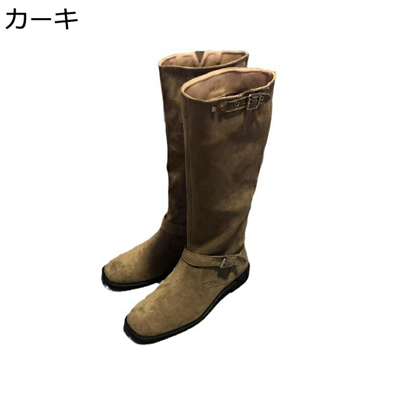 ロングブーツ スエードクロス レディース 置き目踵 伸ばすことブーツ 秋冬 長ブーツ 長靴 歩き分かりやすい 心地よい 身たけUP 脱げない 艶っぽい 流行り物 細押し出し 保温 うしろ帯力 美脚 一方ならずない