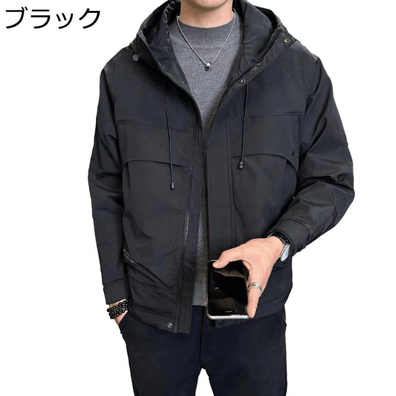 中綿ジャケット メンズ 厚手 冬 綿入り フード付き 防風 保温性 コート カーゴジャケット ショート丈 おしゃれ 大きいサイズ ブルゾン アウトドア 通勤 通学 登山