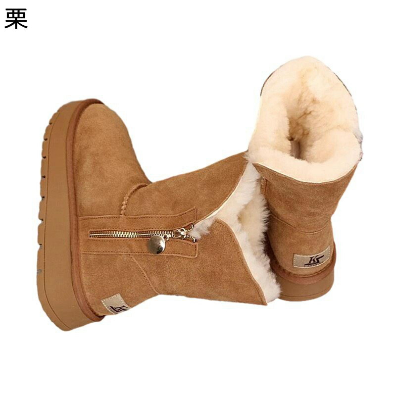 ムートンブーツ ショート丈 冬用 中ボア レディース サイドジップ 厚底 スノーシューズ 雪遊び 防寒 耐磨耗 防滑 綿靴 幅広 柔らかい 短靴 耐磨耗 防水 快適 ウィンターブーツ アウトドア スキー 雪道