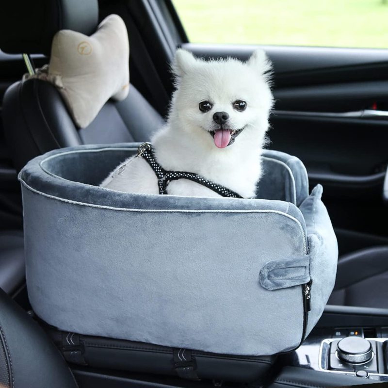 M ペット用 ドライブボックス 小型犬 猫 ペット ドライブシート 飛び出し防止 折り畳み式 お手入れ簡単 水洗い可能 ペット おでかけ 車載用 カー用品 アームレスト コンソールボックス 旅行 グ