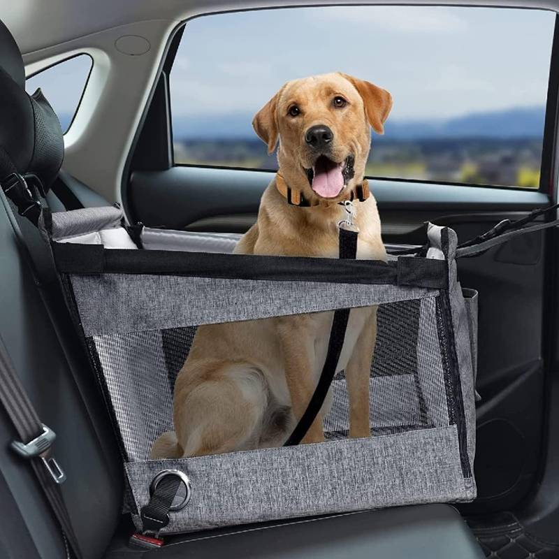 運転ボックス席 大型犬 車用愛玩動物居敷き 折り畳み式 飛び出し押しとどめる 愛玩動物用持ちはこび パウダーコンパクト 雨合羽通気 洗い濯ぎ可 48x48x48 柴犬/ブルドッグ/ゴールデンレトリバー ハーフシートドッグハン