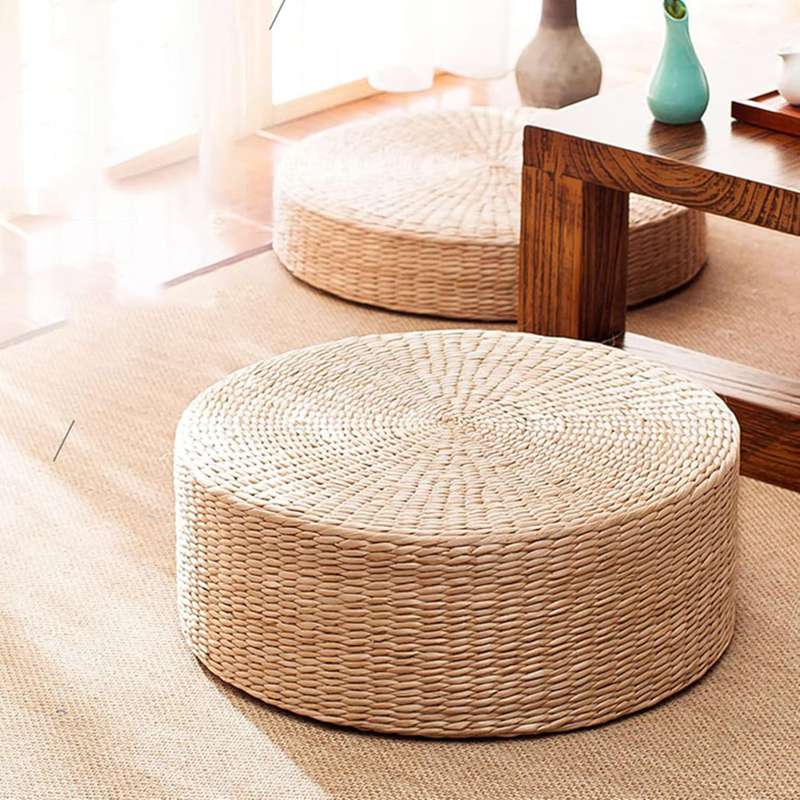 草マット 座布団 円型 40x20cm 大きい ざぶとん 円座クッション 厚手 和モダン シンプル フローリング 30x6cm オフィスクッション バルコニー ダイニング ソファー おしゃれ 天然い草