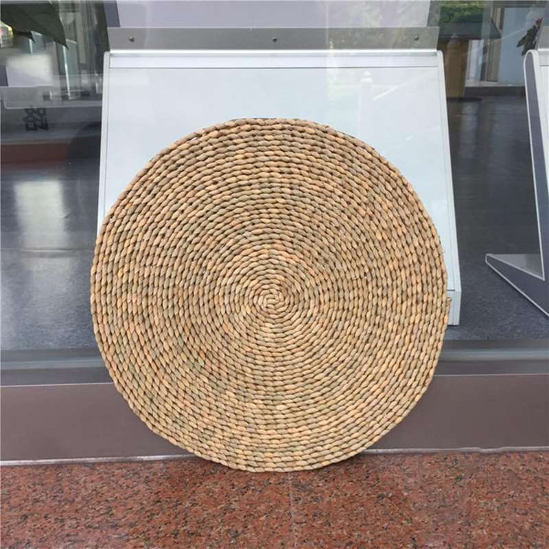 蒲草座布団 40x1.5cm 座布団 円形 50x1.5cm 大きい ざぶとん 丸型クッション 厚い カラー 和モダン 素朴 椅子用 筵パッド バルコニー 自宅用 ダイニング お洒落 天然い草 疲労軽