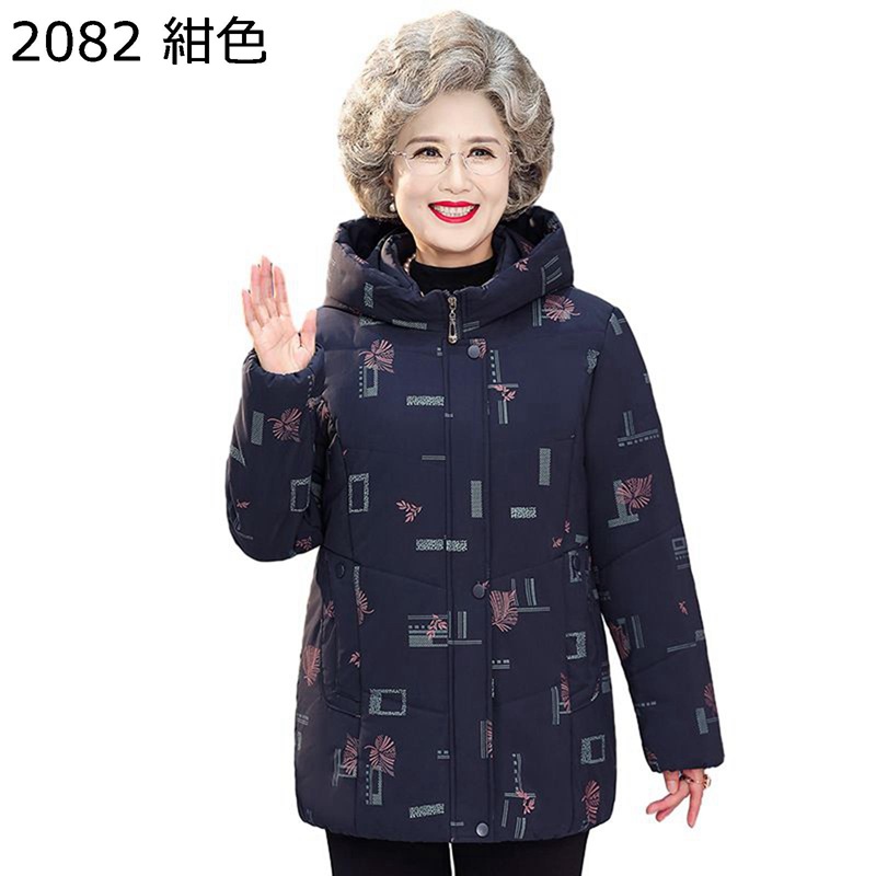 コットンジャケット レディース プリント 中綿ジャケット 裏ボア もこもこ 上着 綿入りジャケット 長袖 厚い 綿服 柔らかい 秋 冬 耐久 婦人 シニアアウター 高齢者 老人 60代 70代 80代
