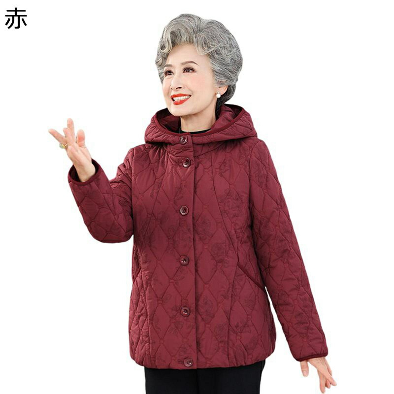コットンジャケット レディース フード付き プリント 花 花柄 中綿 ジャケット 婦人 シニア 防寒ジャケット 長袖 あったか 極暖 綿服 柔軟 アウター 女性 秋冬 中高年 お母さん 50-70代