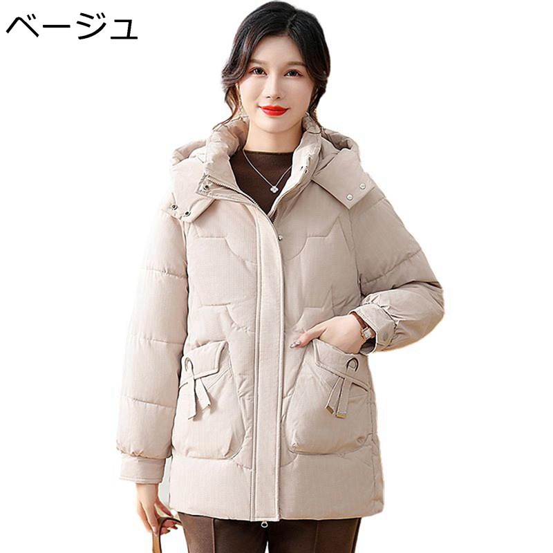 パファージャケット レディース フード付き 中綿入り 中綿コート ポケット 綿服 長袖 婦人 シニアアウター 高齢者 老人 50-70代 カジュアル エレガント 秋冬用 暖か コート 軽い 女性用
