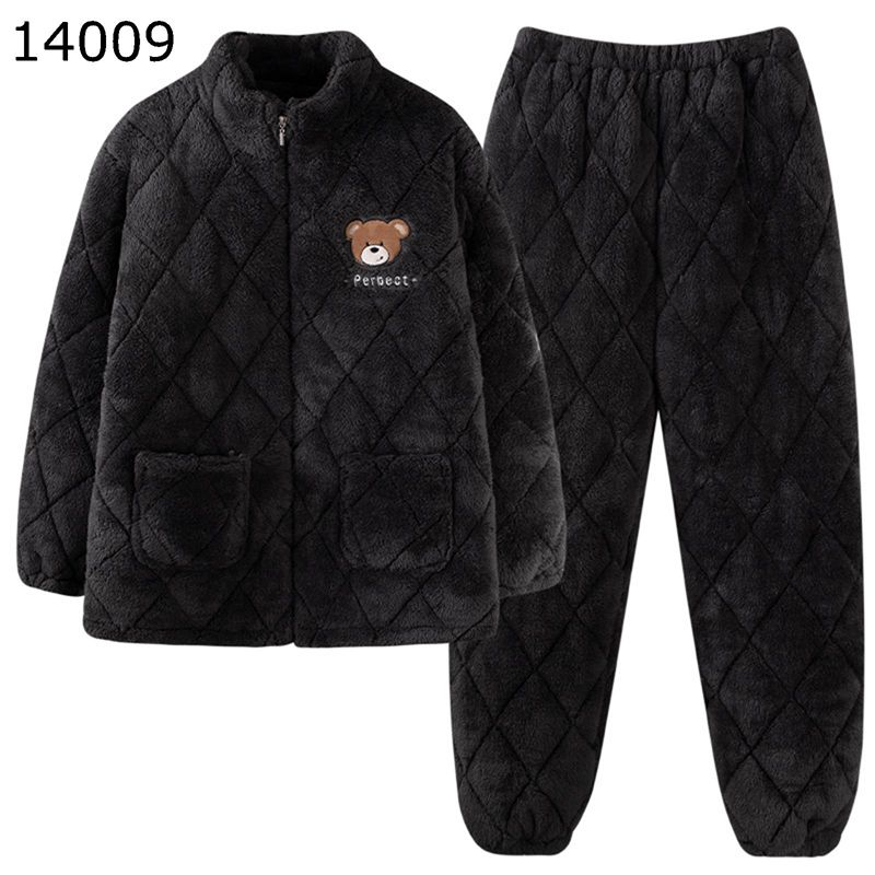 冬 メンズ パジャマ ルームウェア フランネル 厚手 モコモコ 中綿キルト 長袖 長ズボン 上下セット カジュアル 2点セット 家着 寝間着 お風呂上り 防寒 暖か ゆったり 便利服 お出掛け