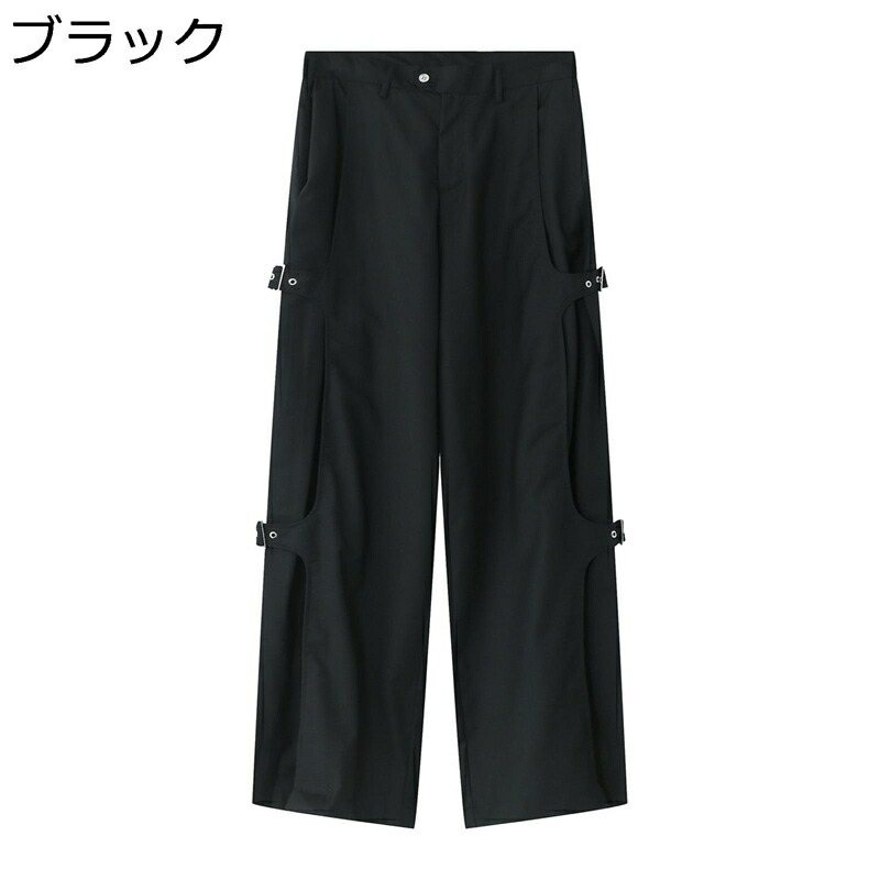 ガウチョパンツ メンズ ワイドパンツ シューカット ブーツカット スラックス スーツパンツ ストリートファション モード系 ルーズ バギーパンツ デザイン性 ビッグシルク おしゃれ ヒップホップ 春 夏 秋