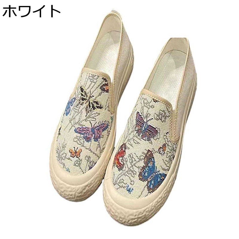 フラットシューズ スニーカー レディース スリッポン フラット ローカット 花柄 カジュアル 婦人靴 春夏秋 キャンパスシューズ 滑り止め 走れる 快適 通気性 旅行 仕事 おしゃれ 通勤 普段
