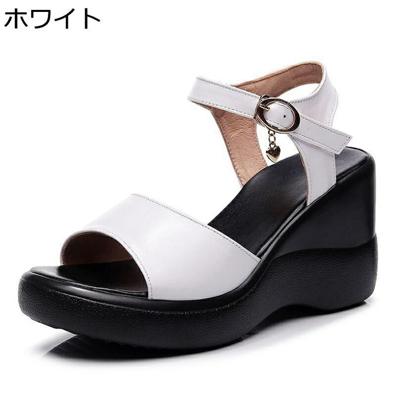 小さいサイズ サンダル レディース 厚底 ウェッジヒール ローマ風 ファスナー オープントゥ PUレザー 7cmヒール PU 春夏秋 エレガント 無地 耐久性 耐滑 耐磨耗性 コンフォート 脱ぎ履き便利 仕事｜お米の米道 店