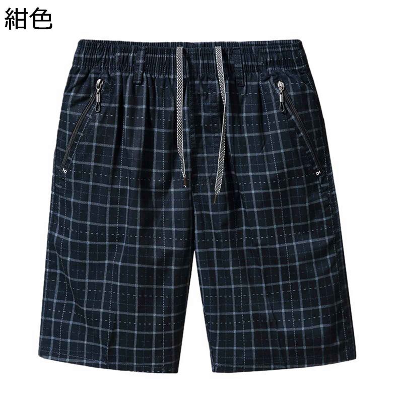 ショートパンツ イージーパンツ メンズ グレンチェック 格子 ボードショーツ 春夏用 ウェストゴム付き 吸水性 通気 薄い 涼しい ゆったり カジュアル お旅 プール 家着 カジュアル ベーシック