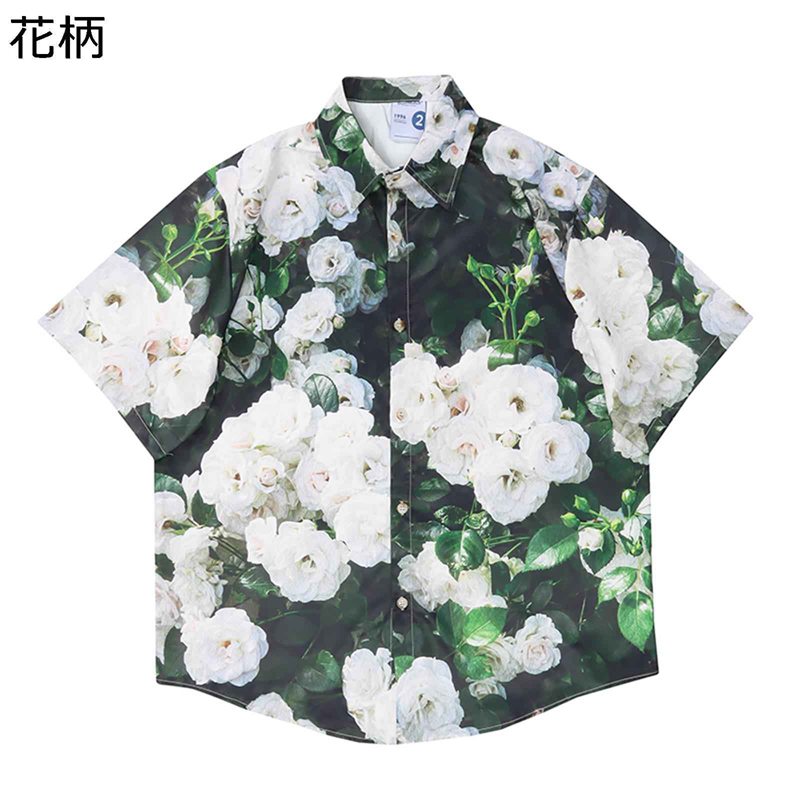 花柄シャツ アロハシャツ メンズ ハワイシャツ 半袖 3Dプリント 薄い 軽量 折り襟 総柄 夏 日焼け止め ハワイアン 胸ポケット サマーシャツ 速乾通気 吸汗 ゆったり 形態安定 ストリート