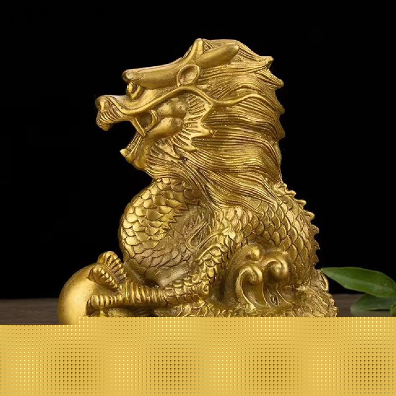 龍の置物 風水 五本爪 金龍 樹脂製 珠戯れ龍 風水グッズ インテリア リビング 玄関 オブジェ 置き物 干支 縁起物 金運アップ 祈願 運気アップ 厄除け 開運グッズ 幸運 開運祈願 風水龍