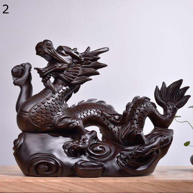 龍置物 木製手彫りドラゴン彫刻 干支 辰 たつ 商売繁盛 風水 5本爪 龍神様 開運 インテリア 幸運 金運 ドラゴン縁起物 玄関 彫り物 縁起物 竜 リビング 店飾り オフィス プレゼント 贈り物