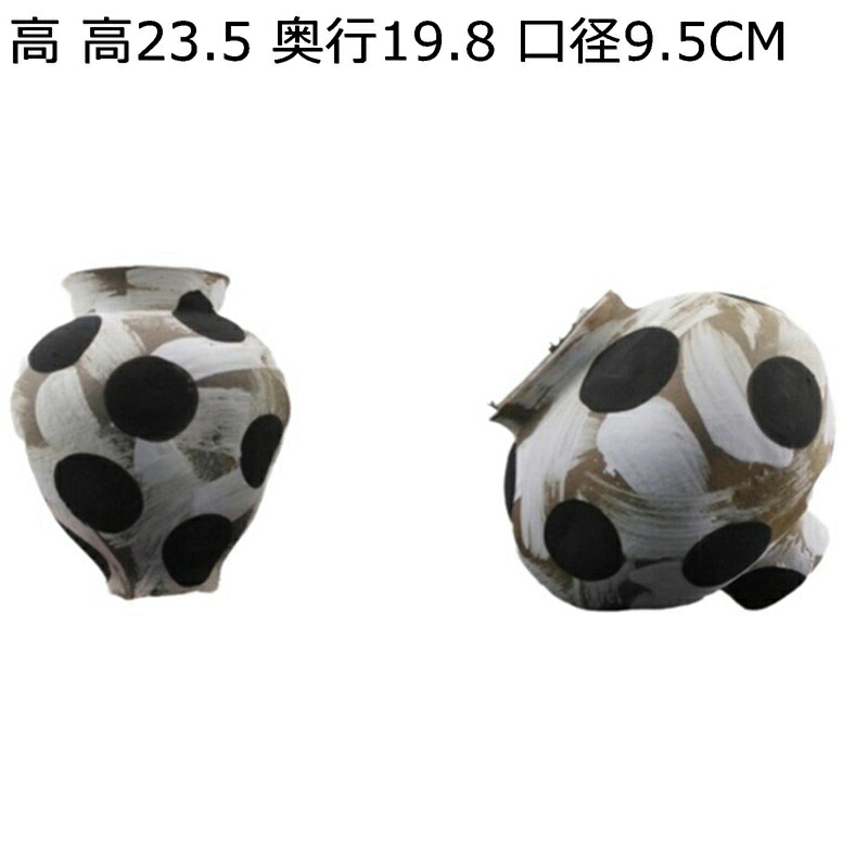 花びん 白 球体 斑模様 水玉柄 フラワーポット花器 シンプル花器 花瓶 陶器花器 セラミック花器 生け花用花器 ドライフラワー用花器 家の装飾 インテリア飾り リビングルーム オフィスホーム装飾