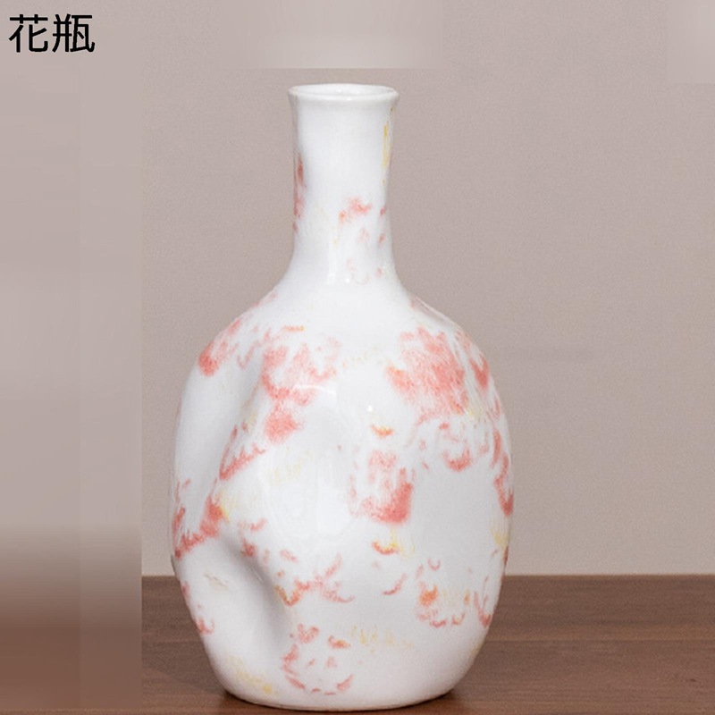 瀬戸もの花器 白磁器 一輪挿し ローズ柄 サクラ色柄 不規則さ 変わり種 造花仕掛ける 枯れない花 果てしが無いの花 褒めたたえる草木 分かりやすい花器 花立て 花びん 陶芸花器 高熱瀬戸もの 生け花用花器 素っ気ない御花 室内装飾小物 臥し所かざり付ける