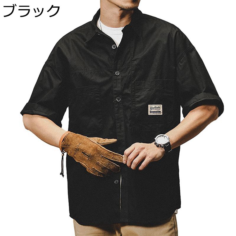 細工物プルオーバー メンズ 夏 半袖プルオーバー レトロ 御役目服 折り襟 向こう見ず トップス 心地好い アウトドア 馬鹿でかい大きさ ゆったり 通気 ジレー オシャレ 通学 通い 成人男性用プルオーバー
