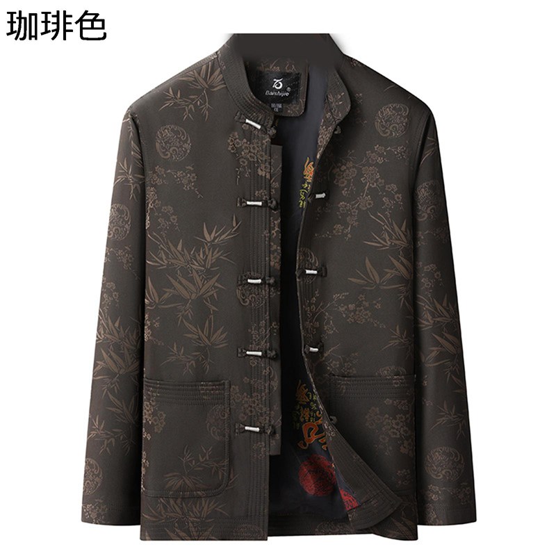 唐装 チャイナ服 メンズ 長袖 漢服 伝統服 チャイナボタン 大きいサイズ ジャケット トップス チャイナ風 ゆったり おしゃれ ファッション 春秋 デイリー 父の日 プレゼント 普段着 お出掛け
