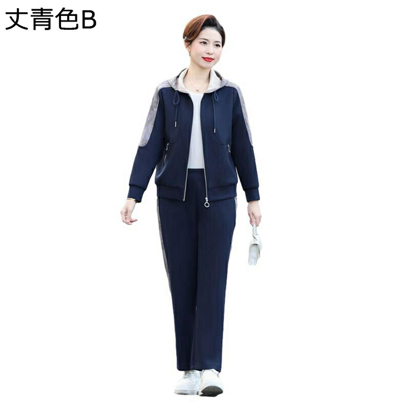 中高年 2点セット ジャージ フード付き 春服 レディース ジップパーカー ロングパンツ 大きいサイズ 長袖 高齢者 婦人服 アウター 60代 70代 柔らかい カジュアル ストリート スポーツ