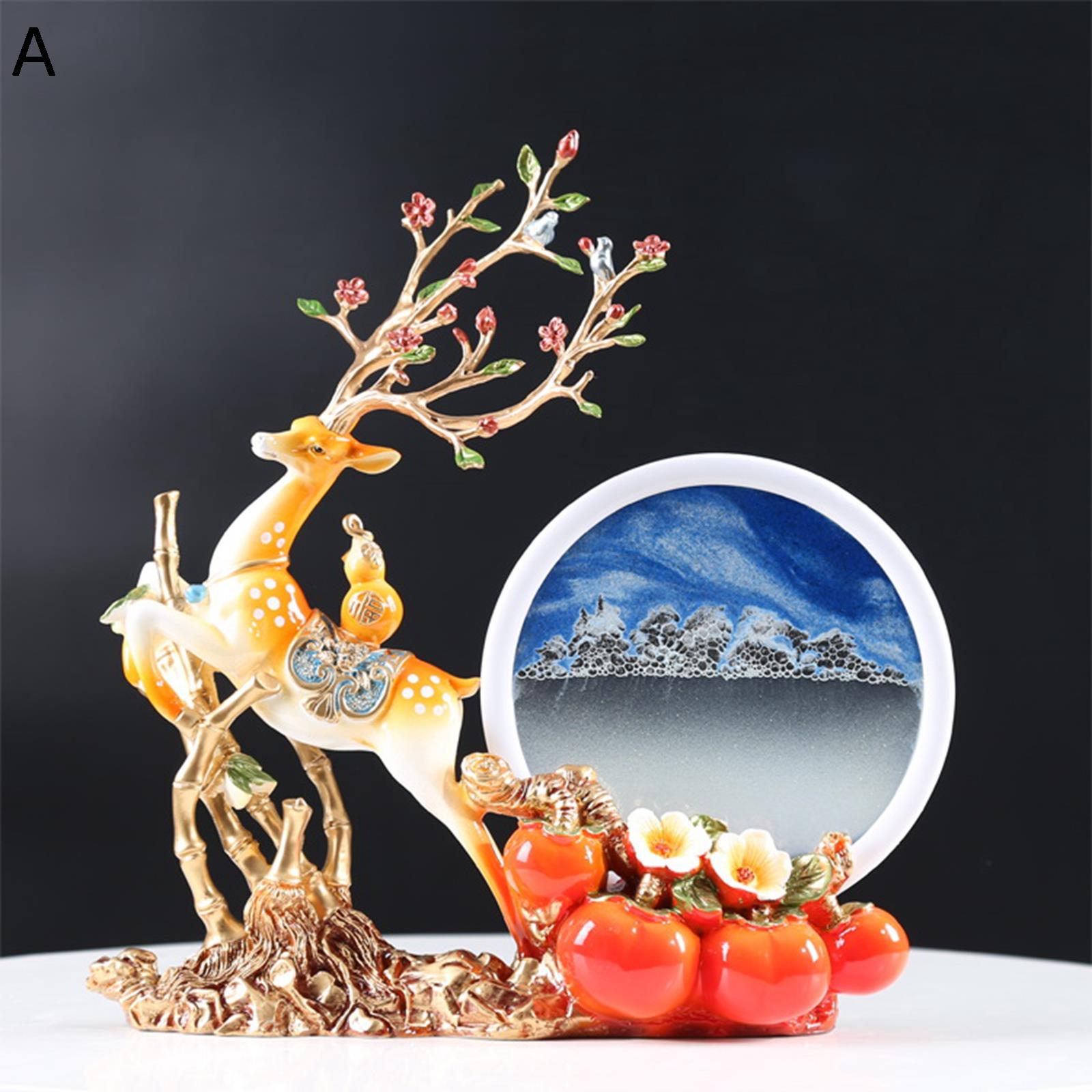 サンドピクチャー 鹿の飾り付け ラウンド 砂子工芸 砂の工芸 工芸室内装飾 砂景 3D見晴らし 落ちる砂 砂絵 雑貨 飾り付け 癒し 格好のいい 室内装飾小物 瑠璃 卓上 室内 生まれ落ちる日 作りお祝い 引き越す エクステリア・ガーデンファニチャー-ガーデンオーナメント・置物