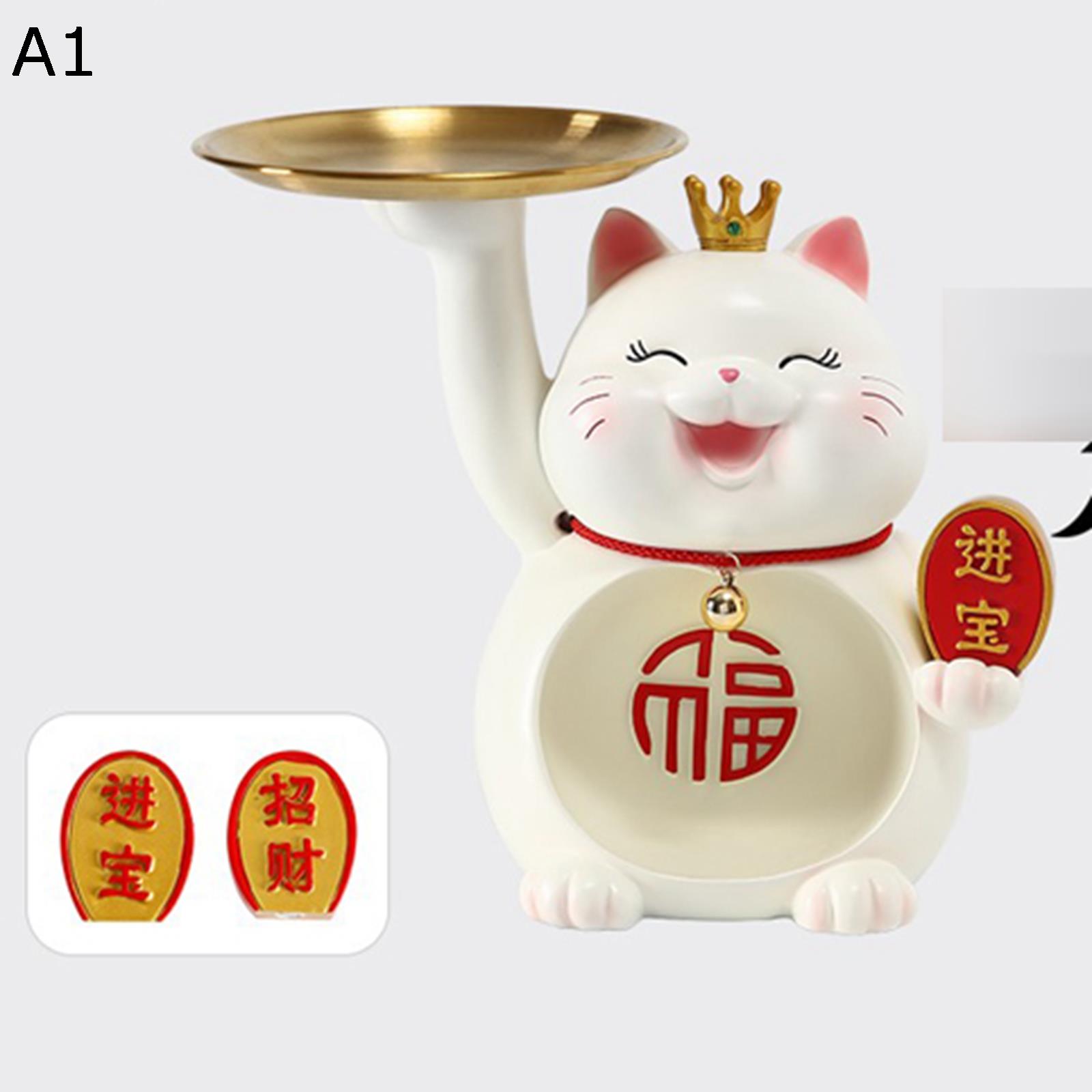 招き猫飾りつけ 部屋の入り口 足懸かり納める御盆 皿を持っ招き猫 お皿 室内用便器 オブジェ 愛くるしげ 室内装飾雑貨 飾りつけ ステンレス鋼鋼 鍵置き メガネ/遠隔操作/かざり付ける品/砂糖菓子など小物納める 母の日 御芽出度不死化日 卒式 有りがたさ祭 室内装飾 雑貨 脂製