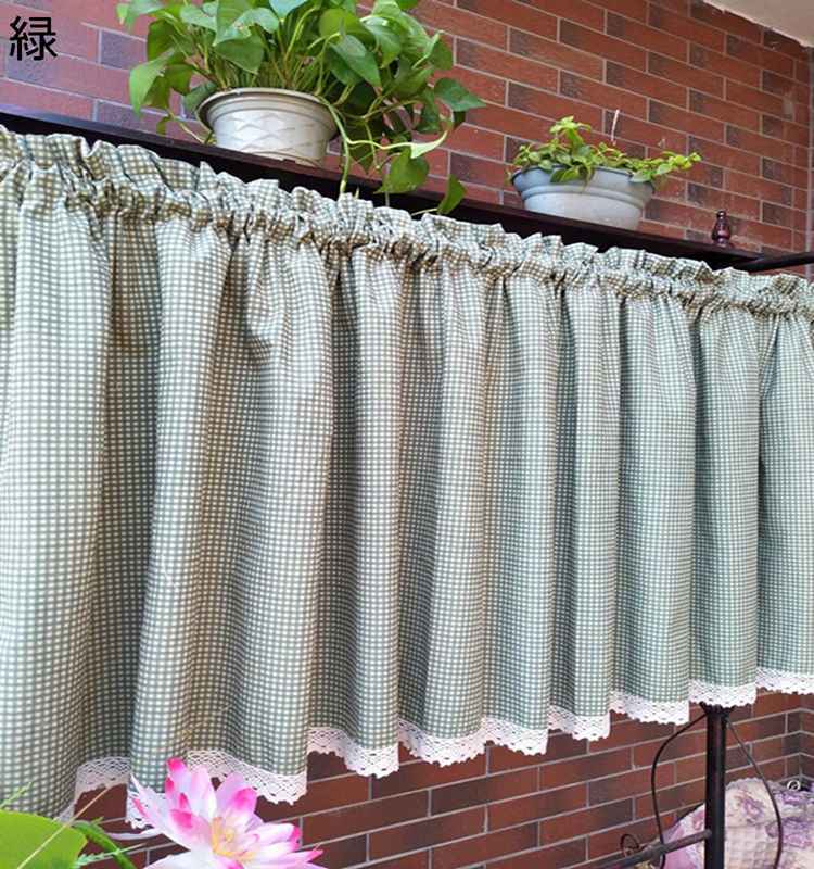 カフェカーテン 刺繍レース 格子 短いカーテン 小窓カーテン つっぱり棒付き 窓 ボリューム感 遮熱 断熱カーテン 装飾レール 洗面所 洗面台 目隠し 居酒屋 蕎麦屋 喫茶店 かわいい シンプル 洗濯可