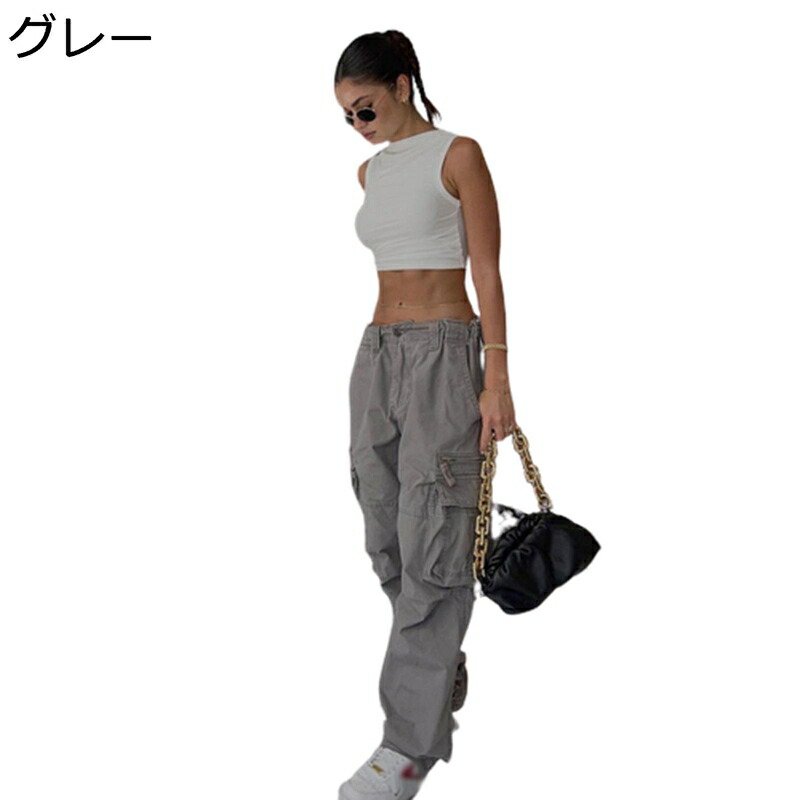 カーゴパンツ カジュアルパンツ レディース 袴パンツ デニム ポケット ボトムス ロング丈 ゆったり オーバーサイズ 引き紐 リラックス 綿 トレーニング 部屋着 ヒップホップ ストリート 原宿 オールシーズン