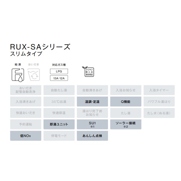 新生活 RUX-SA1616U-E-LPG PS扉内上方排気型 リンナイ ガス給湯器 ガス