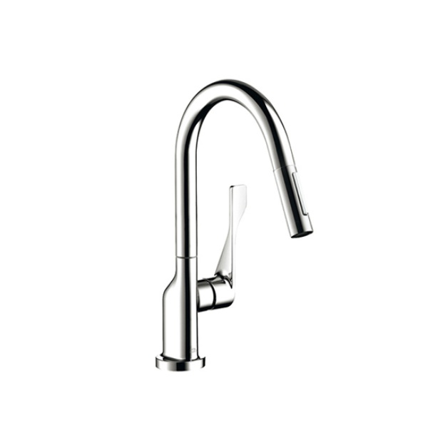 セラトレーディング HG39835F アクサーチッテリオ キッチン用湯水混合栓(スパウト引出しタイプ) クロム ♪