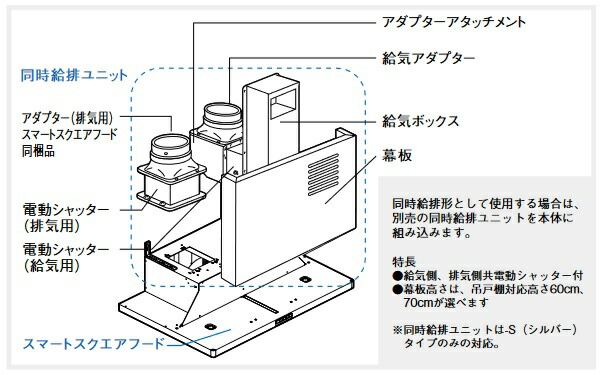 爆売りセール開催中 パナソニック FY-MS956E-S 換気扇 レンジフード スマートスクエアフード用 同時給排ユニット 90cm幅  吊戸棚高60cm用 FY-MSH956D-Sの後継品 qdtek.vn