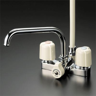 水栓金具 KVK　KF14ZER2　デッキ形2ハンドルシャワー 寒冷地用