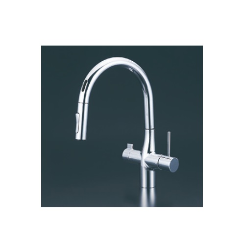 KVK　KM6091DEC　ビルトイン浄水器用シングルシャワー付混合栓（センサー） 電池タイプ 浄水カートリッジセット別売｜まいどＤＩＹ