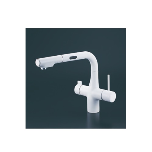KVK　KM6131ECM4　ビルトイン浄水器用シングルシャワー付混合栓（センサー） ACタイプ マットホワイト 浄水カートリッジセット別売 59,510円