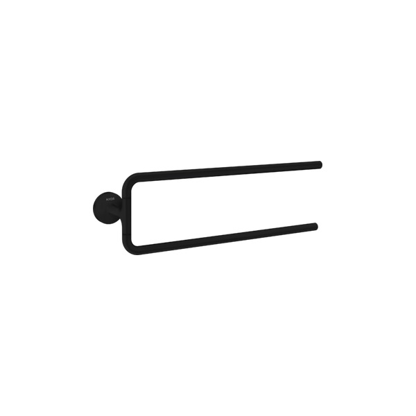 ハンスグローエ 42822670 アクサーユニバーサルサーキュラーアクセサリー タオルホルダー ダブルハンドル マットブラック 受注生産品 §♪